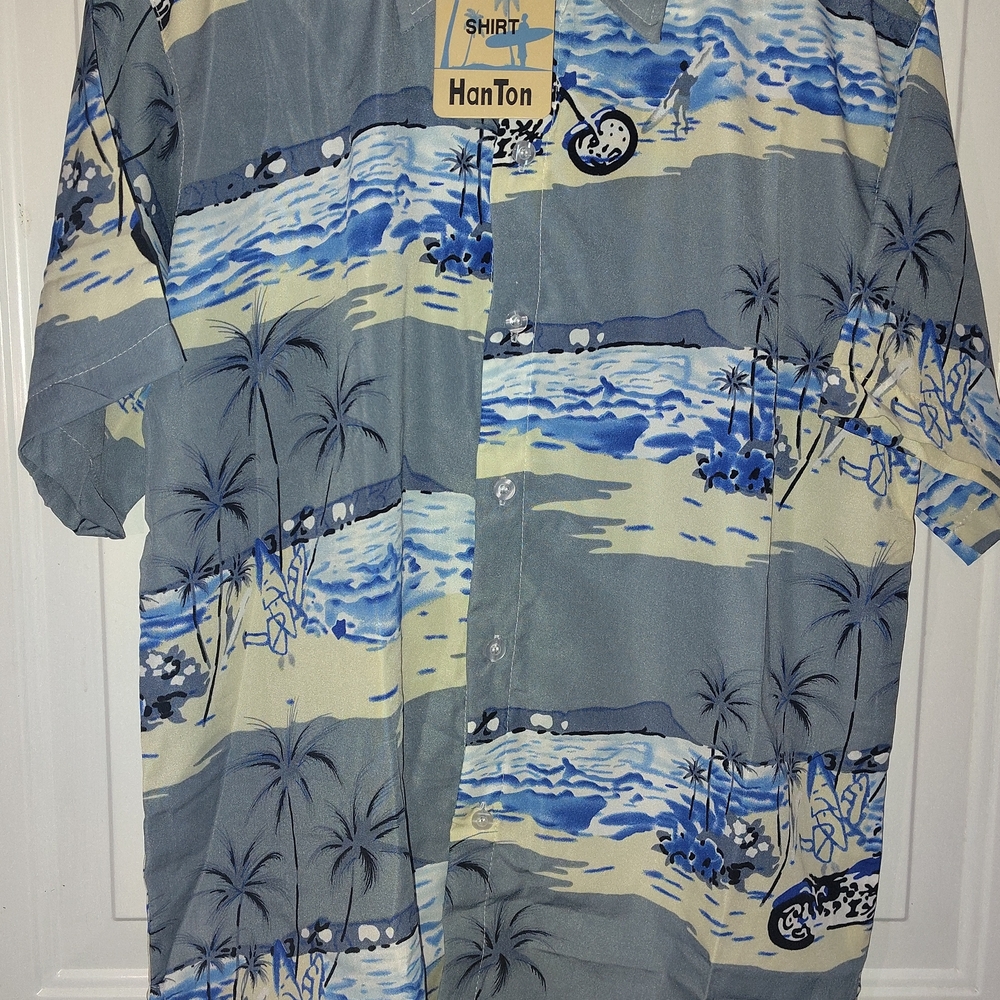 Men's Blue Tropical Casual Shirt